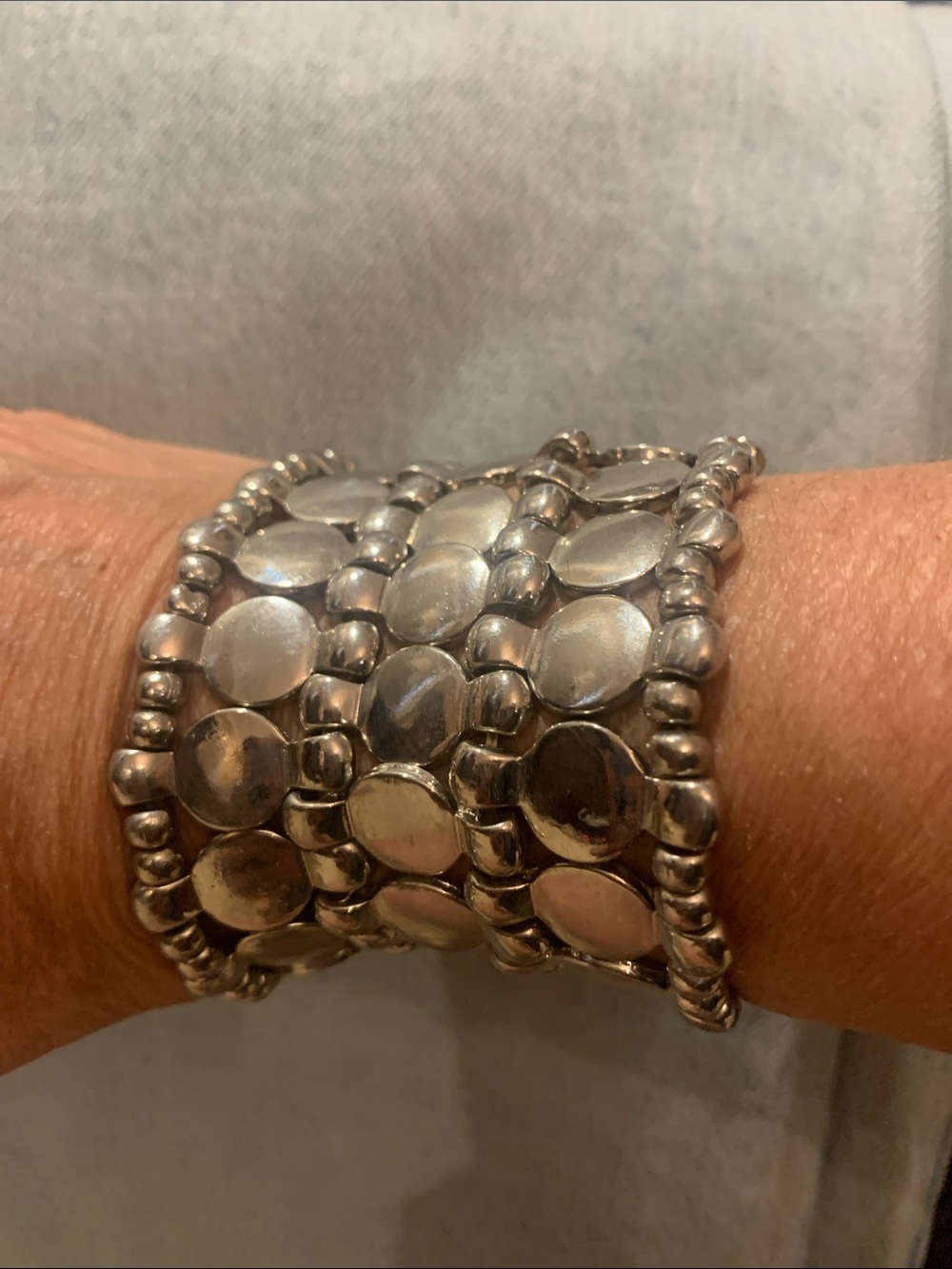 Funky Beaded Stretch Cuff Bracelet